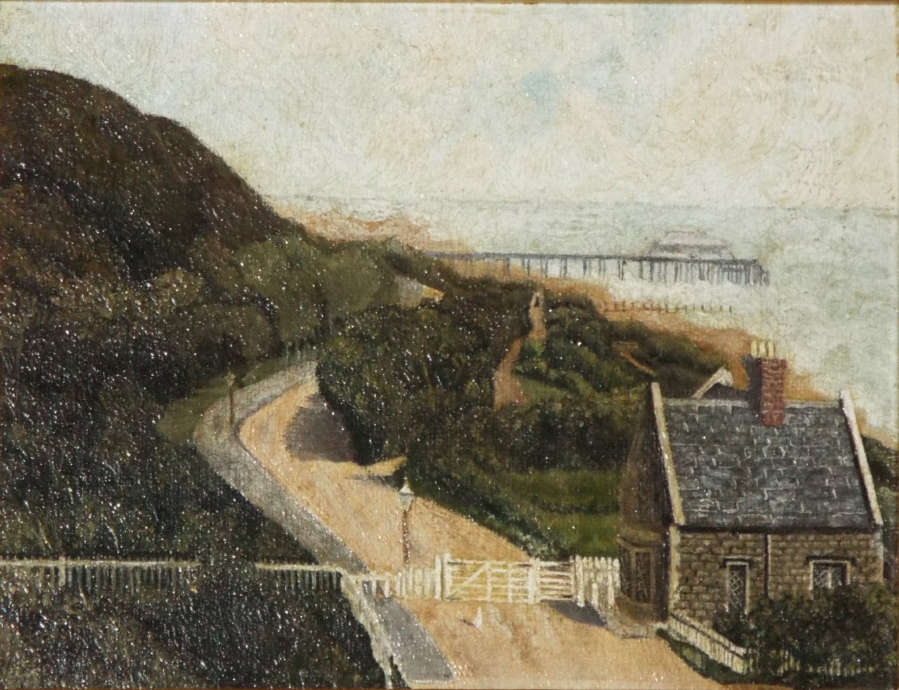 Oil on canvas - The Tollgate and Pier, Folkestone